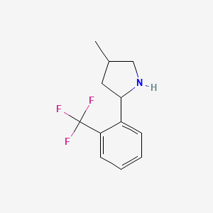 molecular formula C12H14F3N B15206798 4-Methyl-2-(2-(trifluoromethyl)phenyl)pyrrolidine 