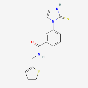 molecular formula C15H13N3OS2 B1520683 3-(2-sulfanyl-1H-imidazol-1-yl)-N-(thiophen-2-ylmethyl)benzamide CAS No. 1193388-03-2