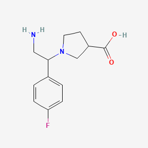 molecular formula C13H17FN2O2 B1520685 1-(2-Amino-1-(4-fluorophenyl)ethyl)pyrrolidine-3-carboxylic acid CAS No. 886364-02-9