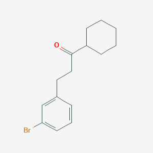 molecular formula C15H19BrO B1520692 2-(3-溴苯基)乙基环己酮 CAS No. 898760-93-5