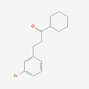 molecular formula C15H19BrO B1520692 2-(3-溴苯基)乙基环己基酮 CAS No. 898760-93-5