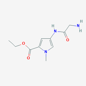 molecular formula C10H15N3O3 B15206937 Ethyl 4-(2-aminoacetamido)-1-methyl-1H-pyrrole-2-carboxylate 