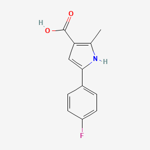 molecular formula C12H10FNO2 B1520695 5-(4-氟苯基)-2-甲基-1H-吡咯-3-羧酸 CAS No. 1226237-47-3