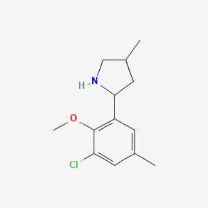 molecular formula C13H18ClNO B15206959 2-(3-Chloro-2-methoxy-5-methylphenyl)-4-methylpyrrolidine 