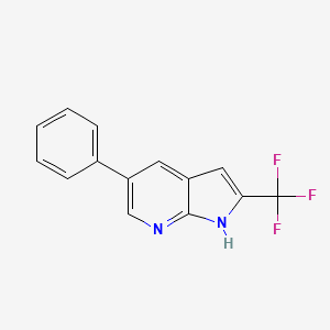 molecular formula C14H9F3N2 B15206987 2-(Trifluoromethyl)-5-phenyl-1H-pyrrolo[2,3-b]pyridine 