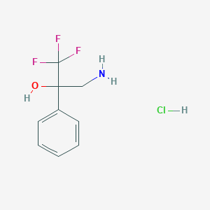 molecular formula C9H11ClF3NO B1520700 3-Amino-1,1,1-trifluoro-2-phenylpropan-2-ol hydrochloride CAS No. 1240527-39-2
