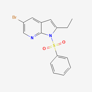 molecular formula C15H13BrN2O2S B1520706 5-溴-2-乙基-1-(苯磺酰基)-1H-吡咯并[2,3-b]吡啶 CAS No. 1246088-50-5