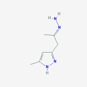 molecular formula C7H12N4 B15207099 5-(2-Hydrazonopropyl)-3-methyl-1H-pyrazole 