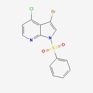 molecular formula C13H8BrClN2O2S B1520711 3-Bromo-4-chloro-1-(phenylsulfonyl)-1H-pyrrolo[2,3-B]pyridine CAS No. 920966-51-4