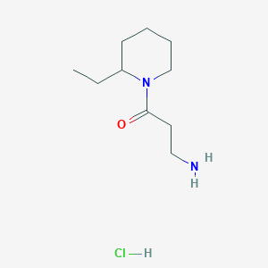 molecular formula C10H21ClN2O B1520719 3-氨基-1-(2-乙基-1-哌啶基)-1-丙酮盐酸盐 CAS No. 1220033-54-4