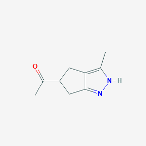 molecular formula C9H12N2O B15207198 1-(3-Methyl-2,4,5,6-tetrahydrocyclopenta[c]pyrazol-5-yl)ethanone 