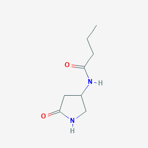 molecular formula C8H14N2O2 B15207211 N-(5-Oxopyrrolidin-3-yl)butyramide 