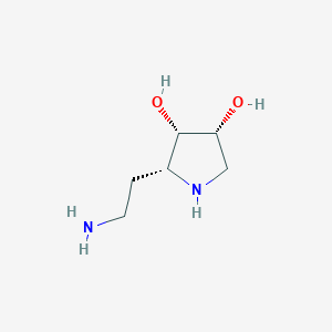 molecular formula C6H14N2O2 B15207244 (2R,3S,4R)-2-(2-Aminoethyl)pyrrolidine-3,4-diol CAS No. 651735-09-0