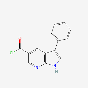 molecular formula C14H9ClN2O B15207249 3-Phenyl-1H-pyrrolo[2,3-b]pyridine-5-carbonyl chloride CAS No. 1261748-49-5