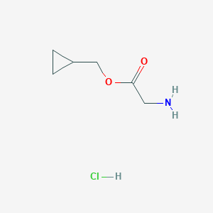 molecular formula C6H12ClNO2 B1520726 Cyclopropylmethyl 2-aminoacetate hydrochloride CAS No. 1240526-93-5