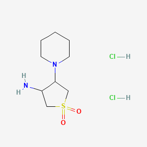 molecular formula C9H20Cl2N2O2S B1520727 3-氨基-4-(哌啶-1-基)-1lambda6-硫代烷-1,1-二酮二盐酸盐 CAS No. 1240526-33-3