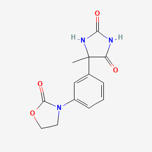 molecular formula C13H13N3O4 B1520729 5-Methyl-5-[3-(2-oxo-1,3-oxazolidin-3-yl)phenyl]imidazolidine-2,4-dione CAS No. 1240526-54-8