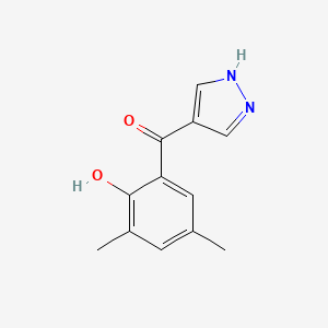 molecular formula C12H12N2O2 B15207318 4-(3,5-Dimethyl-2-hydroxybenzoyl)pyrazole 