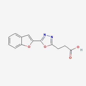 molecular formula C13H10N2O4 B1520733 3-[5-(1-苯并呋喃-2-基)-1,3,4-恶二唑-2-基]丙酸 CAS No. 1179074-45-3