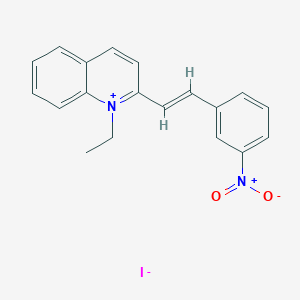 molecular formula C19H17IN2O2 B15207345 1-Ethyl-2-(3-nitrostyryl)quinolin-1-ium iodide 