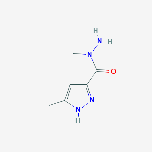 molecular formula C6H10N4O B15207362 N,3-Dimethyl-1H-pyrazole-5-carbohydrazide 