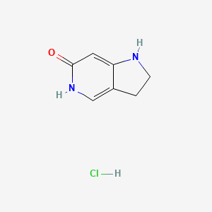 molecular formula C7H9ClN2O B15207369 2,3-Dihydro-1H-pyrrolo[3,2-c]pyridin-6(5H)-one hydrochloride 