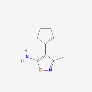 molecular formula C9H12N2O B15207432 4-(Cyclopent-1-en-1-yl)-3-methylisoxazol-5-amine 