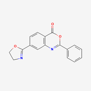 4H-3,1-Benzoxazin-4-one, 7-(4,5-dihydro-2-oxazolyl)-2-phenyl-