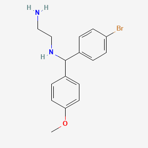 molecular formula C16H19BrN2O B1520773 N-[(4-bromophenyl)(4-methoxyphenyl)methyl]ethane-1,2-diamine CAS No. 1098340-32-9