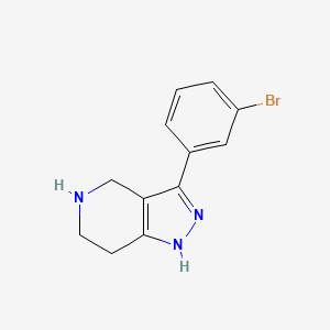 molecular formula C12H12BrN3 B1520775 3-(3-Bromophenyl)-4,5,6,7-tetrahydro-2H-pyrazolo[4,3-c]pyridine CAS No. 916423-55-7