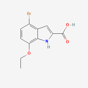 molecular formula C11H10BrNO3 B1520776 4-溴-7-乙氧基-1H-吲哚-2-羧酸 CAS No. 1098340-08-9