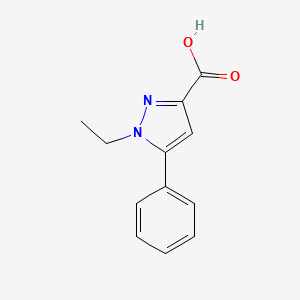 molecular formula C12H12N2O2 B1520782 1-乙基-5-苯基-1H-吡唑-3-羧酸 CAS No. 856061-59-1