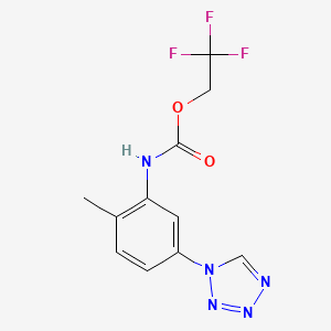 molecular formula C11H10F3N5O2 B1520789 2,2,2-三氟乙基 N-[2-甲基-5-(1H-1,2,3,4-四唑-1-基)苯基]氨基甲酸酯 CAS No. 1241066-68-1
