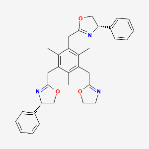 (4S,4'S)-2,2'-((5-((4,5-Dihydrooxazol-2-yl)methyl)-2,4,6-trimethyl-1,3-phenylene)bis(methylene))bis(4-phenyl-4,5-dihydrooxazole)