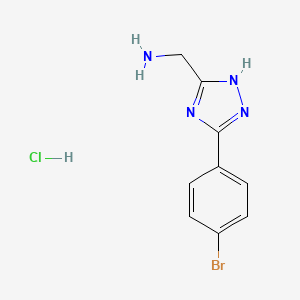 molecular formula C9H10BrClN4 B1520796 [3-(4-溴苯基)-1H-1,2,4-三唑-5-基]甲胺盐酸盐 CAS No. 1240527-78-9