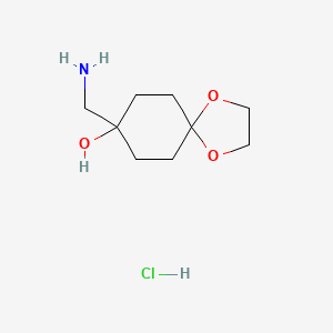 molecular formula C9H18ClNO3 B1520802 8-(氨甲基)-1,4-二氧杂螺[4.5]癸烷-8-醇盐酸盐 CAS No. 1240527-50-7