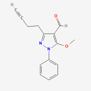 molecular formula C15H14N2O2 B15208021 3-(3-Butynyl)-5-methoxy-1-phenylpyrazole-4-carbaldehyde CAS No. 226070-80-0