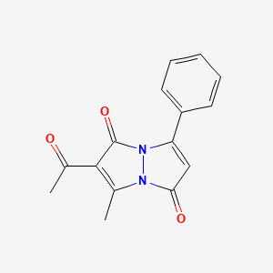 2-Acetyl-3-methyl-7-phenyl-1H,5H-pyrazolo[1,2-a]pyrazole-1,5-dione