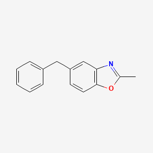 molecular formula C15H13NO B15208135 5-Benzyl-2-methylbenzoxazole CAS No. 92552-31-3