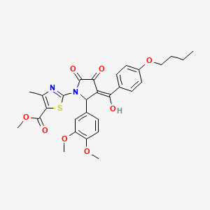 Methyl 2-(3-(4-butoxybenzoyl)-2-(3,4-dimethoxyphenyl)-4-hydroxy-5-oxo-2,5-dihydro-1H-pyrrol-1-yl)-4-methylthiazole-5-carboxylate