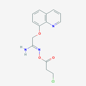 N-((3-Chloropropanoyl)oxy)-2-(quinolin-8-yloxy)acetimidamide