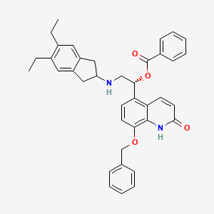 (1R)-1-[8-(benzyloxy)-2-oxo-1,2-dihydroquinolin-5-yl]-2-[(5,6-diethyl-2,3-dihydro-1H-inden-2-yl)amino]ethyl benzoate