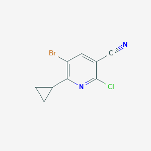 molecular formula C9H6BrClN2 B1520830 5-Bromo-2-chloro-6-cyclopropylnicotinonitrile CAS No. 1221792-18-2