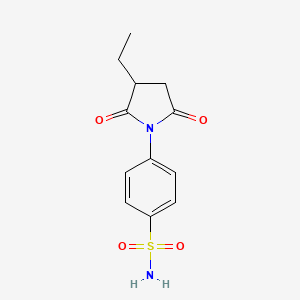 molecular formula C12H14N2O4S B15208301 4-(2,5-Dioxo-3-ethyl-1-pyrrolidinyl)benzenesulfonamide CAS No. 65116-13-4