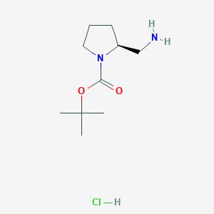 molecular formula C10H21ClN2O2 B1520837 (S)-叔丁基 2-(氨甲基)吡咯烷-1-羧酸盐盐酸盐 CAS No. 1190890-11-9