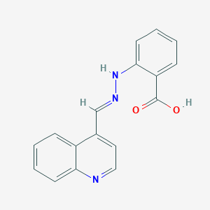 2-[(2E)-2-(quinolin-4-ylmethylidene)hydrazinyl]benzoic acid