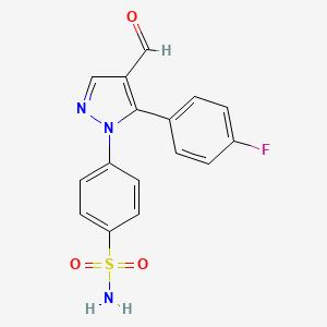 4-[5-(4-Fluorophenyl)-4-formyl-1H-pyrazol-1-yl]benzene-1-sulfonamide