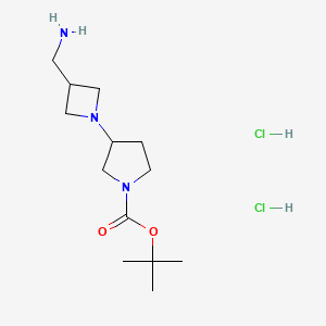 tert-Butyl 3-(3-(aminomethyl)azetidin-1-yl)pyrrolidine-1-carboxylate dihydrochloride