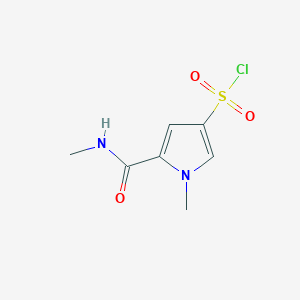 molecular formula C7H9ClN2O3S B1520872 1-methyl-5-[(methylamino)carbonyl]-1H-pyrrole-3-sulfonyl chloride CAS No. 1050910-45-6