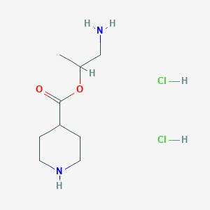 molecular formula C9H20Cl2N2O2 B1520874 1-Aminopropan-2-yl piperidine-4-carboxylate dihydrochloride CAS No. 1170480-45-1